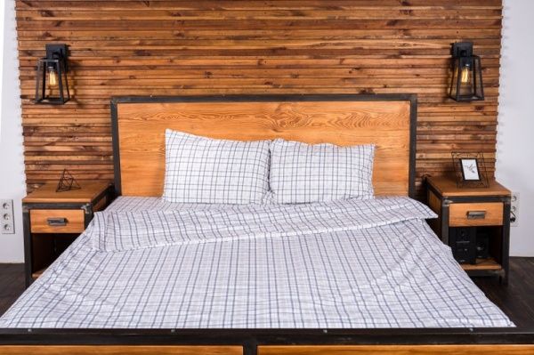 Комплект постельного белья Урбан 1,5 бело-серый Rigel 