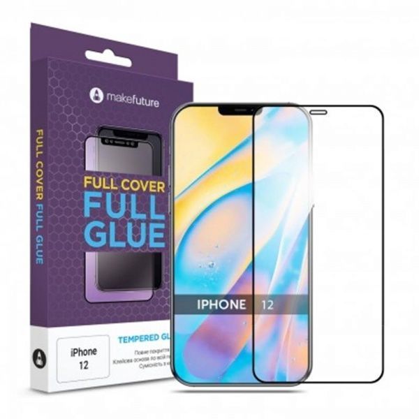 Захисне скло MakeFuture для iPhone 12 (MGF-AI12) full cover full glue