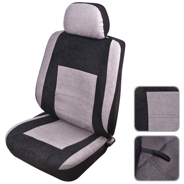Комплект чехлов на передние сидения Vitol JX161079V-Front (20) черный с серым