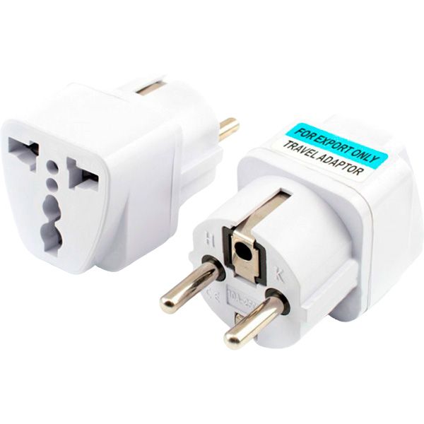 Адаптер туристичний UK to Europe із заземленням 1 гн. білий 70058 