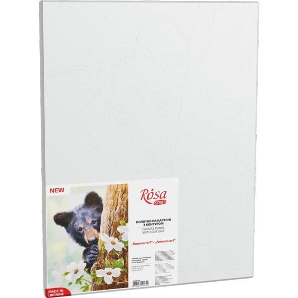 Холст на картоне с контуром Животные 7 30х40 см Rosa Start 