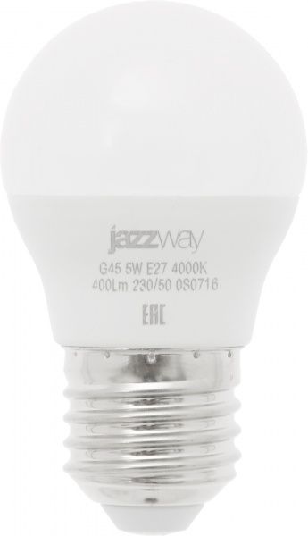 Лампа світлодіодна Jazzway Pled Eco 5 Вт G45 матова E27 220 В 4000 К 1036988 