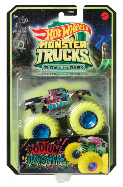 Машинка Hot Wheels Базовая внедорожник 1:64 серии Светящиеся в темноте Monster Trucks (в асс.) HCB50