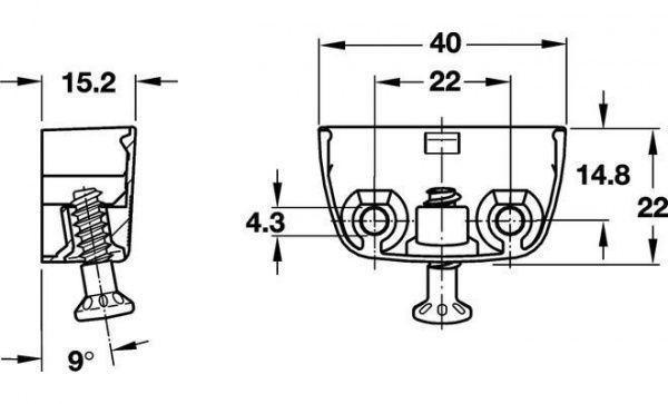 Cтяжка корпусная угловая T-образная 262.72.701/953