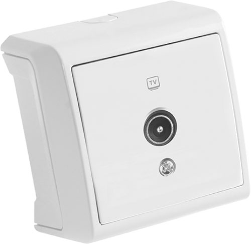 Розетка TV без заземлення Viko Vera зовнішня без шторок без кришки білий 90681010