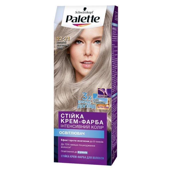 Крем-фарба для волосся Palette Intensive Color Creme (Інтенсивний колір) 12-21 Холодний платиновий блонд 110 мл