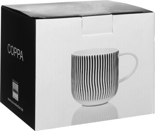 Чашка для чая Coppa 400 мл черные волны 19103014 ASA