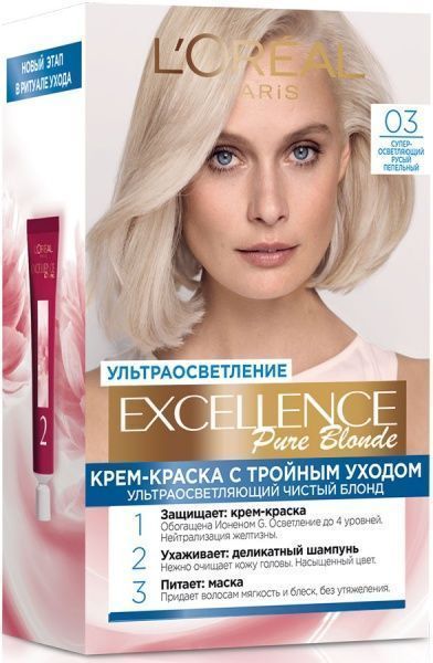 Крем-фарба для волосся L'Oreal Paris EXCELLENCE 03 супер-освітлювальний русявий попелястий