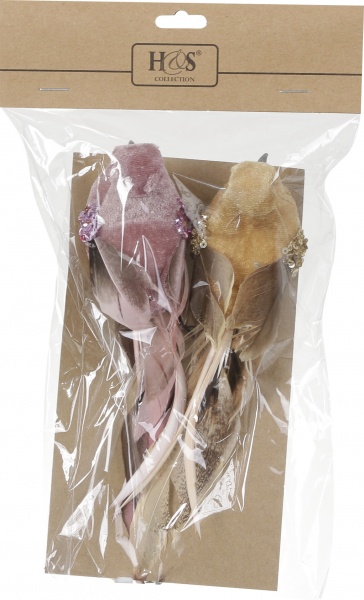 Набор новогоднего декора на клипсе Птички 2 шт. 17х4,5х5,5 см HC4503710