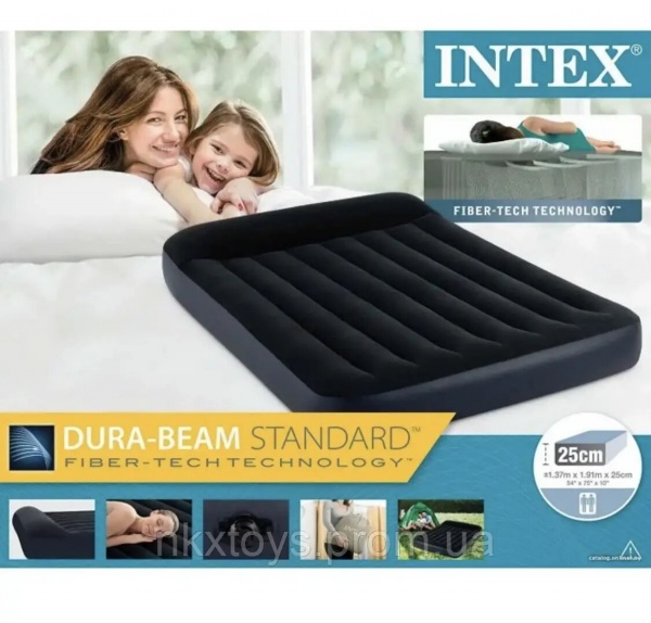 Матрас надувной Intex велюр с подголовником арт. 64142 191х137 см