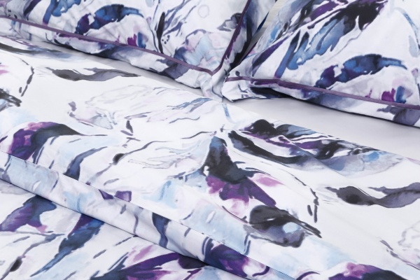 Комплект постельного белья Viana 2 белый с принтом La Nuit (без простыни) 