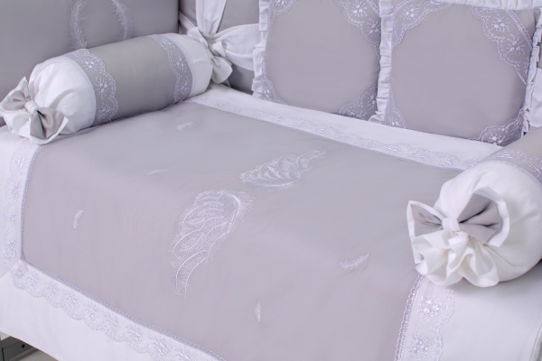 Комплект для дитячого ліжечка Baby Veres Angel wings grey сірий 216.26