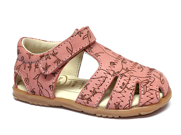 Босоножки для девочек RenBut на липучках Листья розовые р.22 розовый 11-1572 