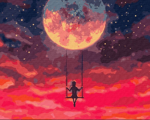 Картина по номерам Ко смические качели 40х50 см 40x50 см Идейка 