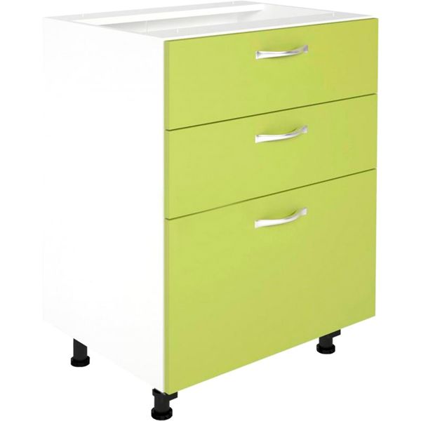 Тумба нижняя МС Варшава Няш-3 60/82/45 (2+1) с ящиками лайм Грейд