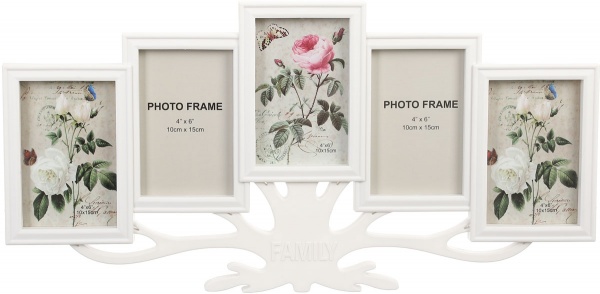 Коллаж Семейное Дерево 5 фото 10x15 см белый 