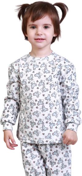 Пижама детская унисекс Beezy принт мышки р.128 белый 0118 