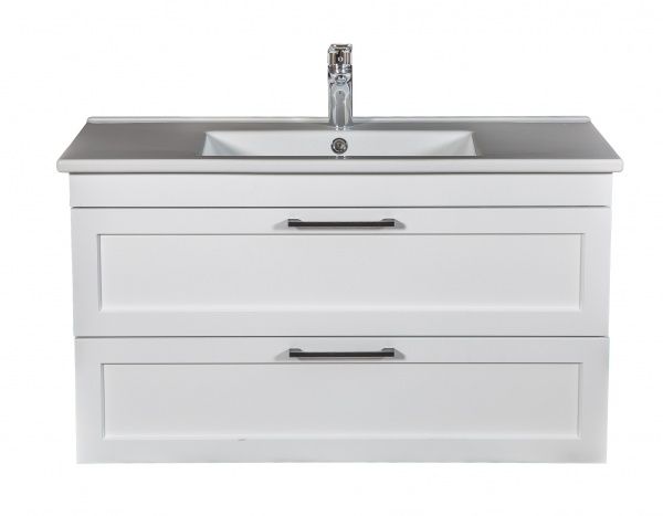 Тумба подвесная ScandiSPA Inari белый мат с умывальником Arte 100 см