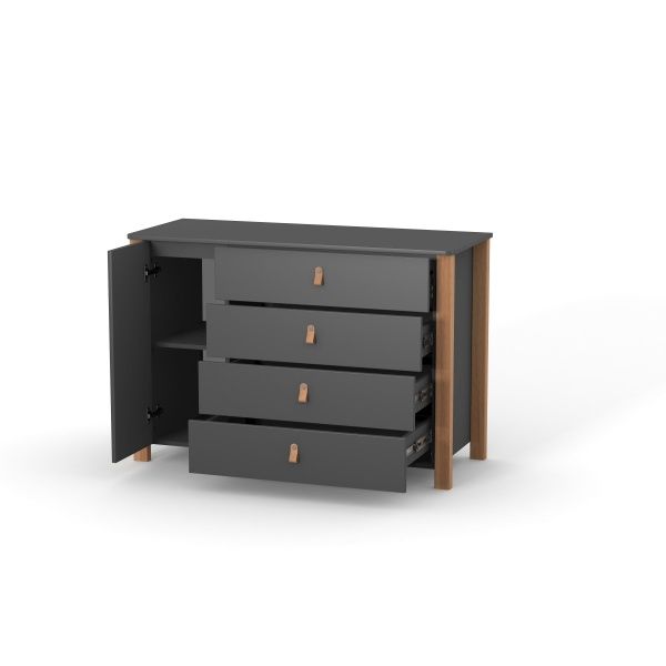 Комод Верес Монако 1200 темно-сірий під сповивальний блок 35.2.351.2.16