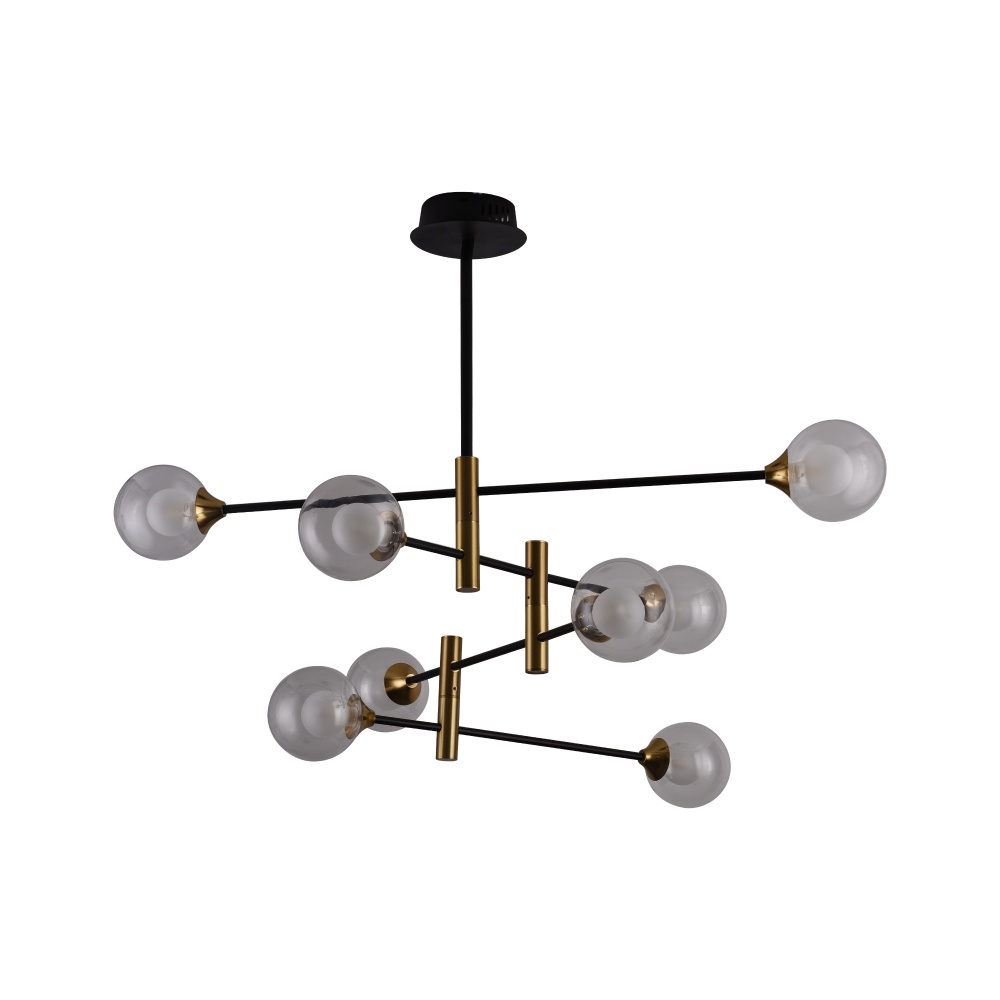 Люстра Miorro Prato 8x8 Вт G9 чорний із золотом 51-313-007