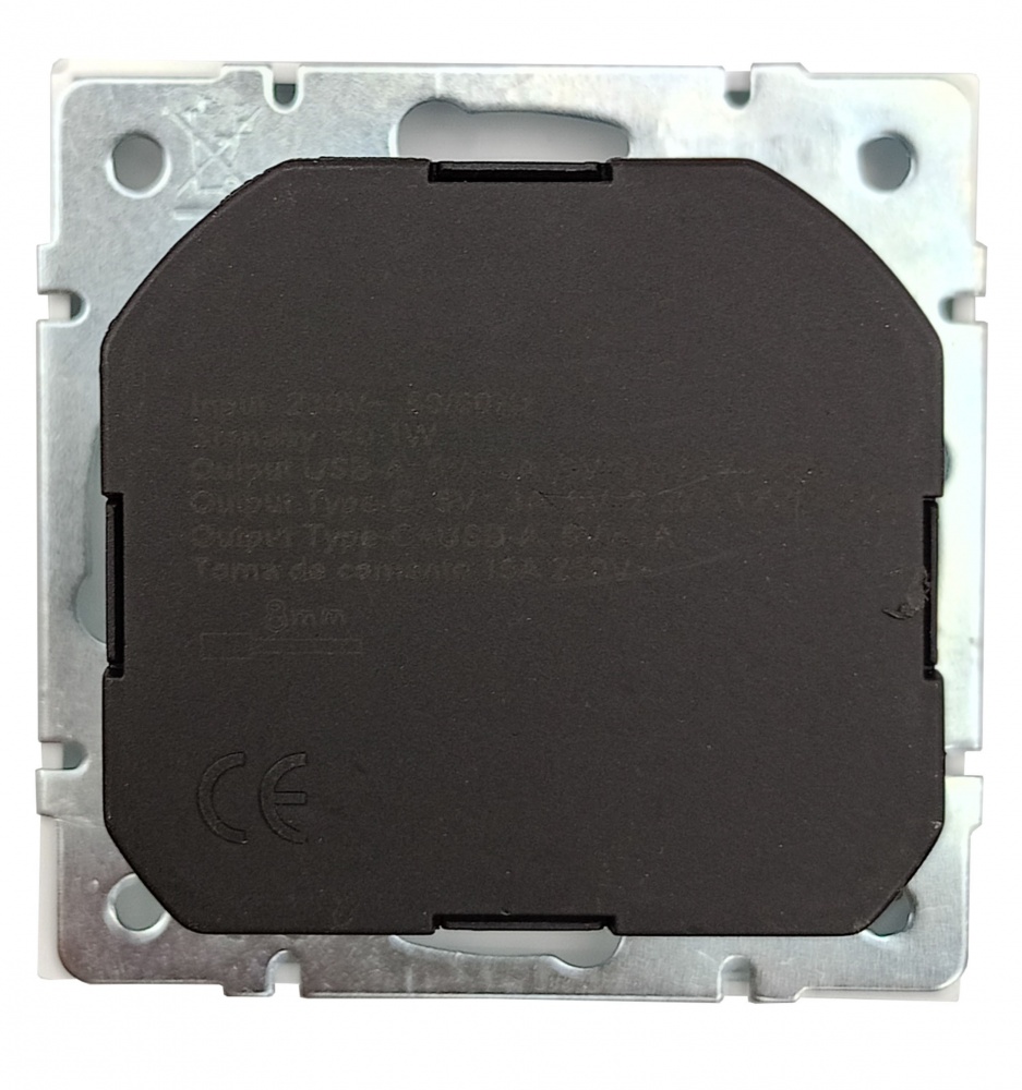 Розетка побутова + USB + Type C із заземленням HausMark Juna білий