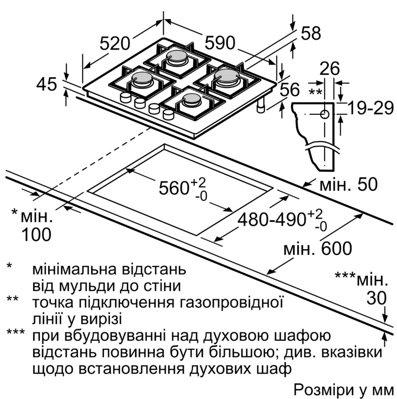 Варочная поверхность газовая Bosch PNK6B6P40R