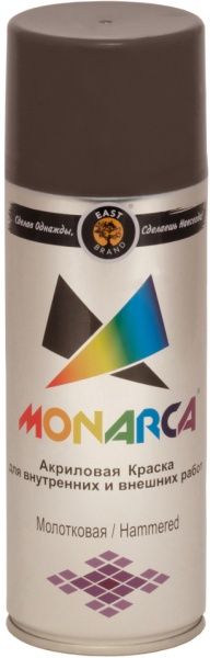 Краска MONARCA аэрозольная молотковая серебро глянец 520 мл 270 г
