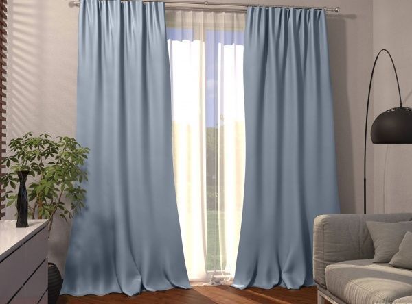 Портьєра Блекаут однотонна 150х270 см, бузково-блакитна ТК-Домашній текстиль ТОВ