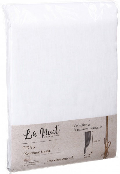 Тюль Gassa белый 400х275 см La Nuit 