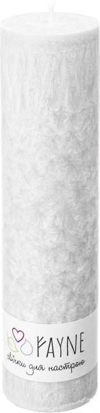 Свеча Цилиндр пальмовая белая 6х26 см ТМ FAYNE