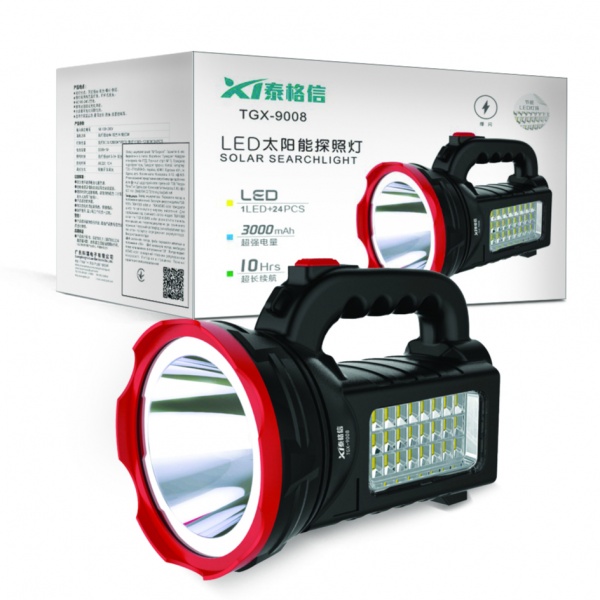 Фонарь прожекторный TaigeXin Solar аккумуляторный TGX-9008 черный