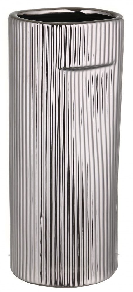 Ваза керамическая Pinsung Ceramics Nooka 27,5 см серебряная матовая PS33412