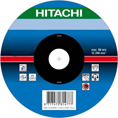 Круг зачисний по металу Hitachi 180x6,0x22,2 мм 752554