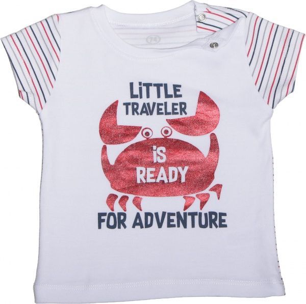 Дитяча футболка Фламінго р.74 білий із принтом 500-222-9 