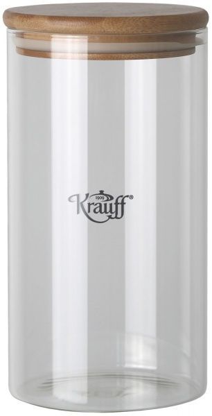 Банка для сипучих Grutze 1100 мл із бамбуковою кришкою 31-289-016 Krauff