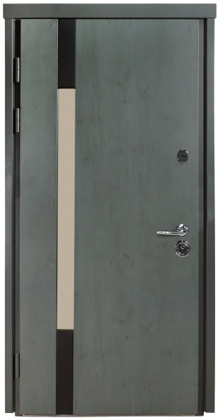 Дверь входная Булат Термо House-705 антрацит / дуб полярный 2050x950 мм левая
