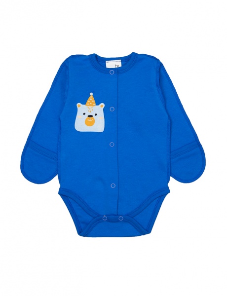 Боді дитяче для хлопчика Bambinelli Ведмедик у шапочці р.62 синій 
