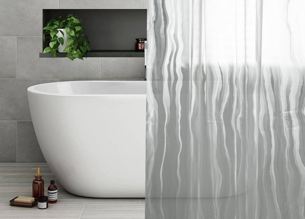 Шторка для ванны TIANA KRAINE WAVE 3D 180x180 см