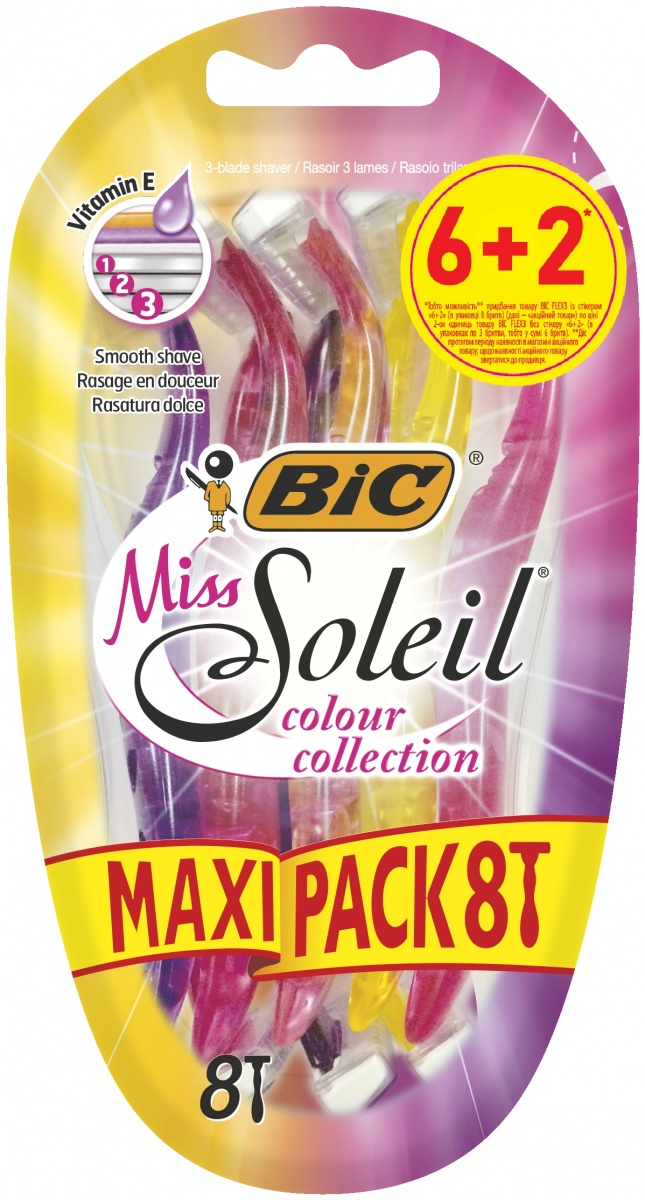 Станок для гоління BIC Miss Soleil Miss Soleil Colour collection 6+2 8 шт. — фото 1