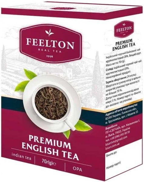 Чай черный FEELTON Premium English Tea ОРА 4820186121452 70 г 