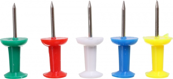 Кнопки канцелярські UP! (Underprice) цвяшки кольорові 50 шт. 