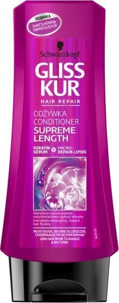 Бальзам Gliss Kur Supreme Length для длинных склонных к повреждениям и жирности волосам 200 мл