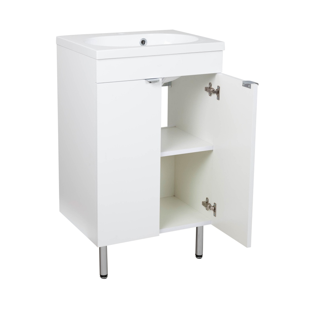 Тумба RIO (білий мат) з умивальником Status 50 см