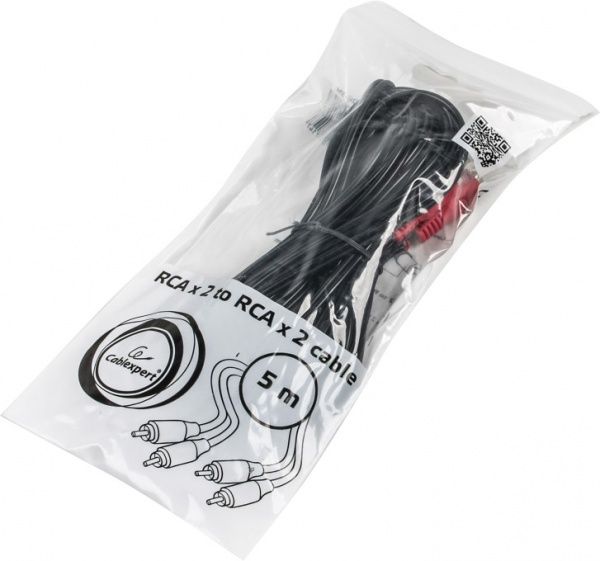 Кабель Cablexpert 5 м черный (CCA-2R2R-5M) 2 RCA-2RCA 