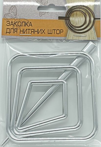 Заколка Квадрат 85х85 мм серебро глянец В0001-2 MISLT