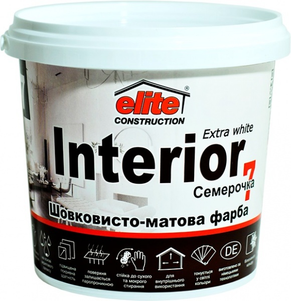 Фарба латексна Elite Construction Семерочка шовковистий мат біла 1л 