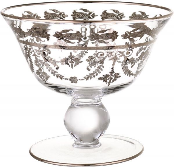 Блюдо декороване 21х18 см платина Combi