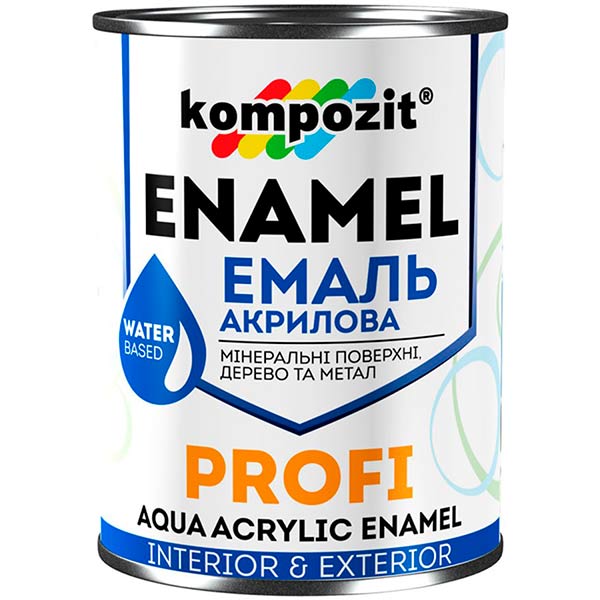 Емаль Kompozit акрилова Profi білий глянець 2,7л