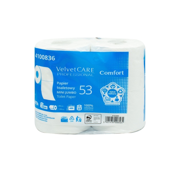 Туалетная бумага Velvet Horeca Comfort 4 шт 53 м двухслойная 4 шт.