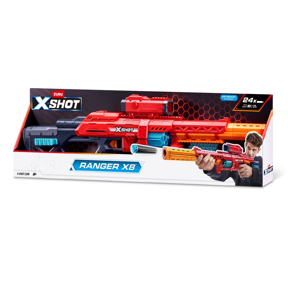 Бластер Zuru ​​швидкострільний X-Shot Excel-S1 Ranger X8 24 патрона 36674R — фото 1